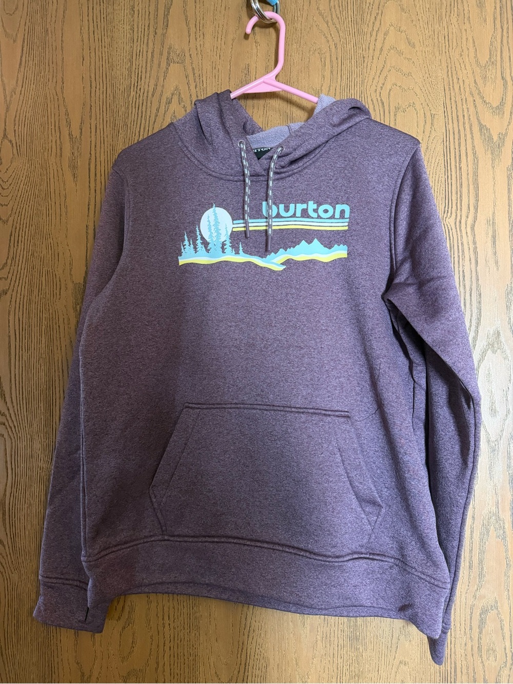 Burton Heather Purple Crewneck Hoodie with Mountain Logo